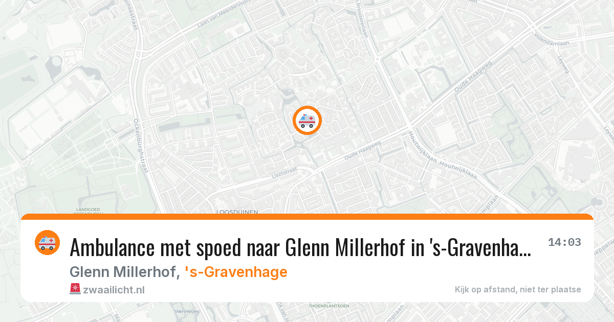 Ambulance met spoed naar Glenn Millerhof in 's-Gravenhage — 9 apr 2026