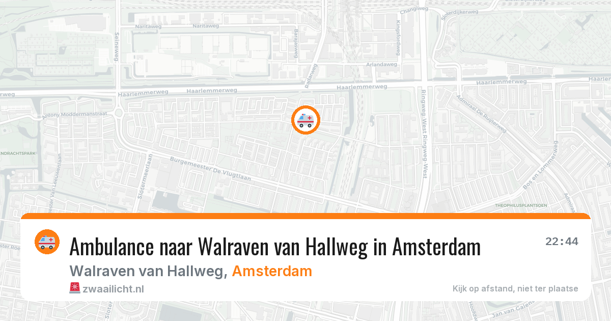 Ambulance naar Walraven van Hallweg in Amsterdam — 13 jun 2026