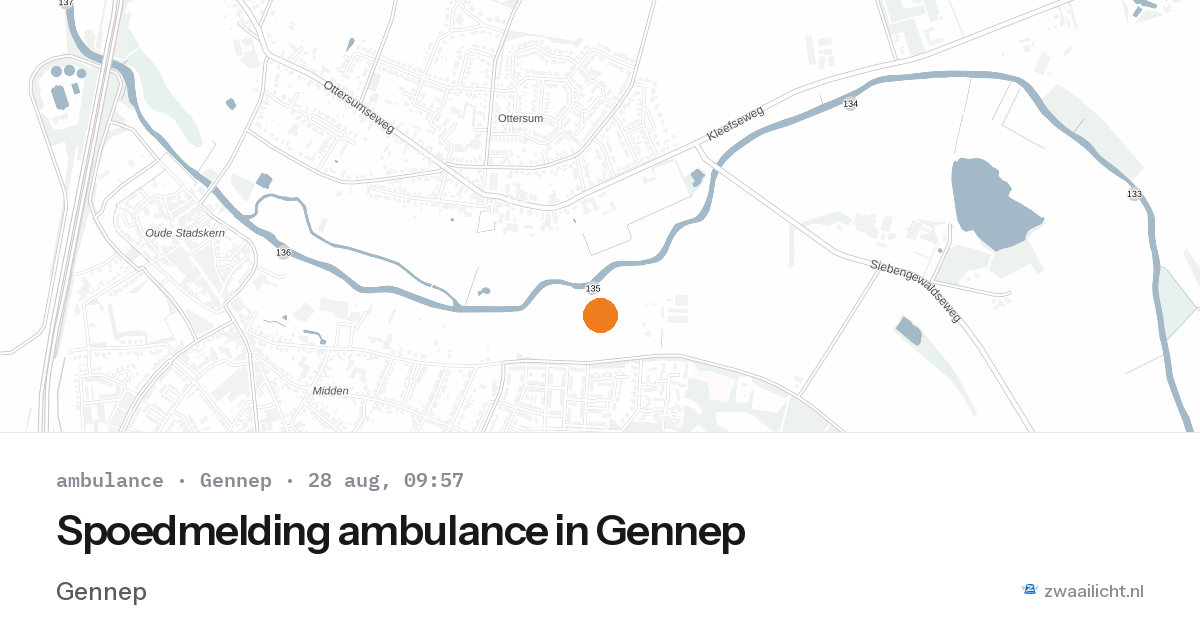 Spoedmelding ambulance in Gennep — 28 aug 2026