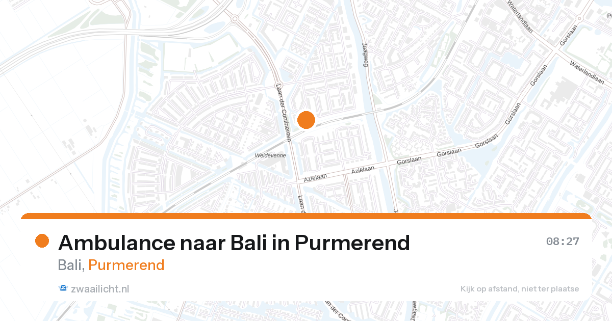 Ambulance naar Bali in Purmerend — 27 aug 2026