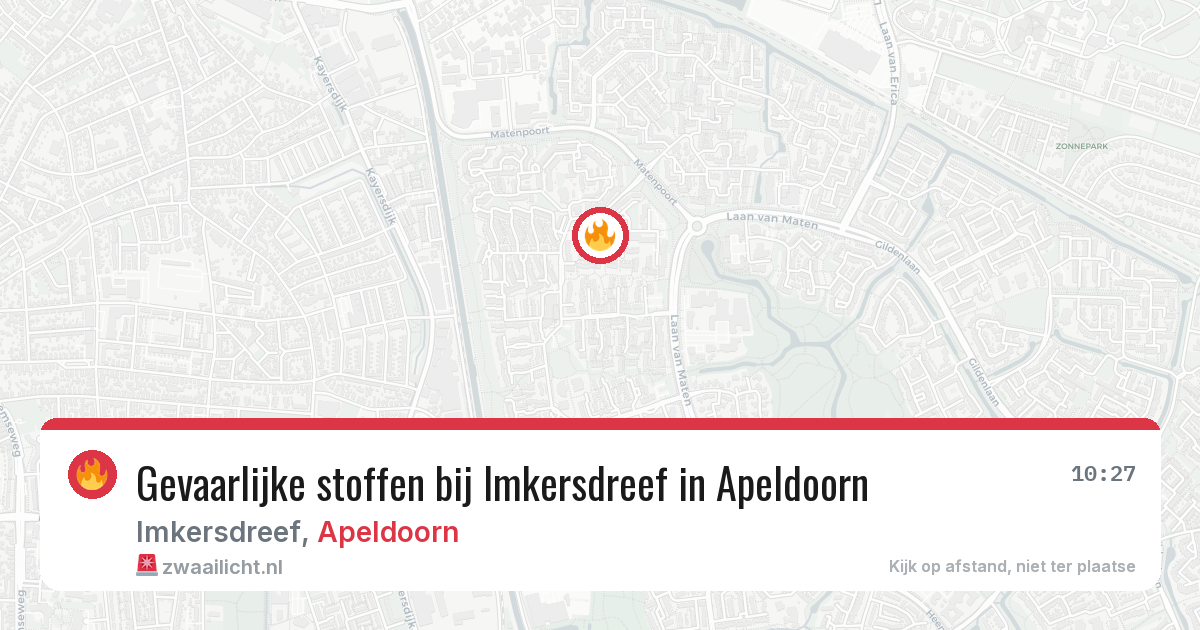 Gevaarlijke stoffen bij Imkersdreef in Apeldoorn — 11 jul 2026
