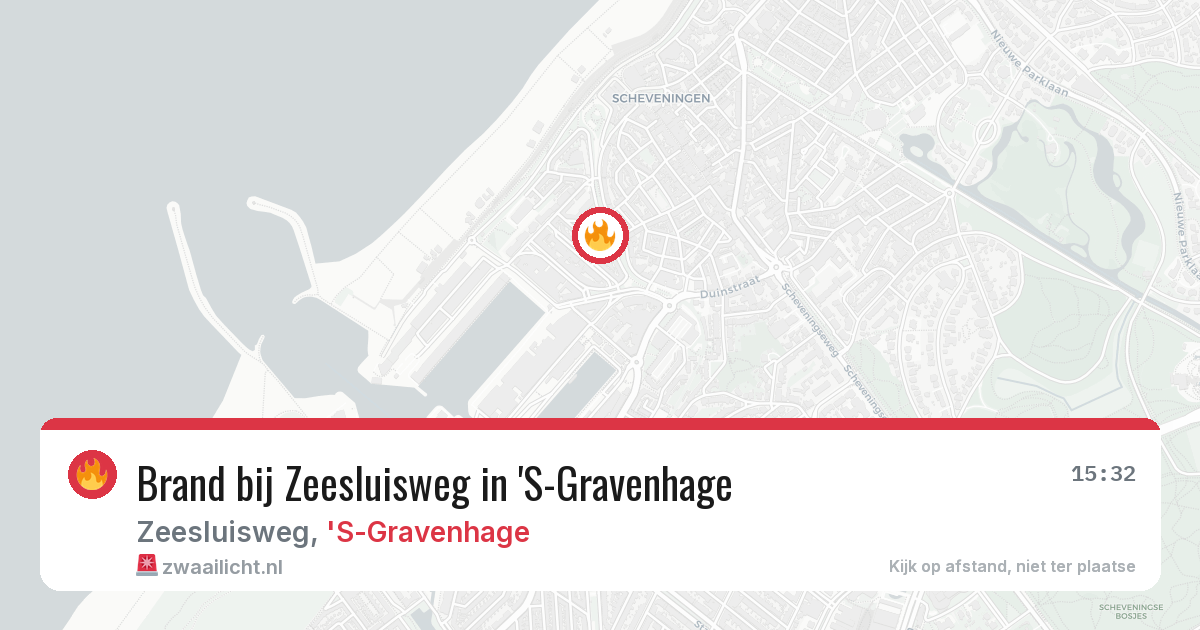 Brand bij Zeesluisweg in 'S-Gravenhage — 30 mei 2026