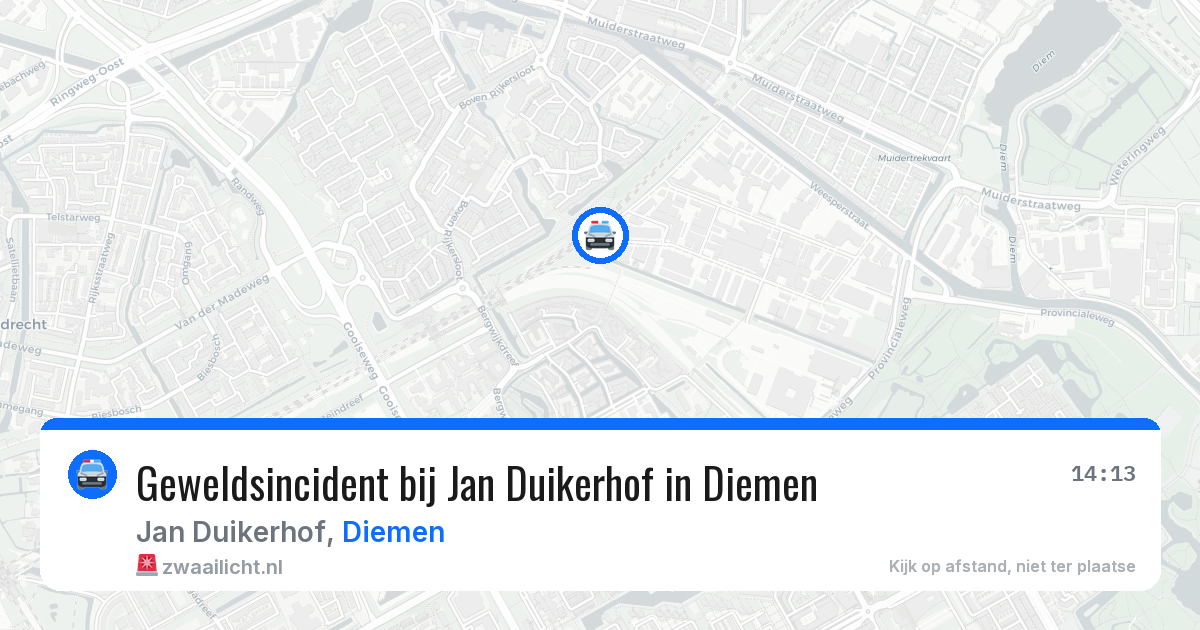 Geweldsincident bij Jan Duikerhof in Diemen — 9 jul 2026