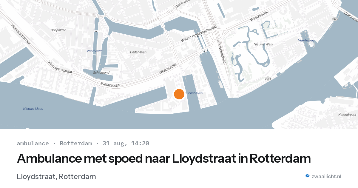Ambulance met spoed naar Lloydstraat in Rotterdam — 31 aug 2026