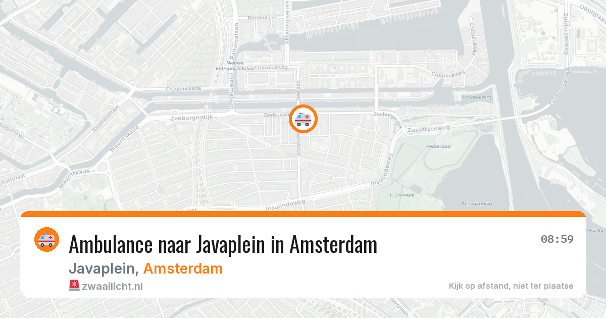 Ambulance naar Javaplein in Amsterdam — 22 mrt 2026