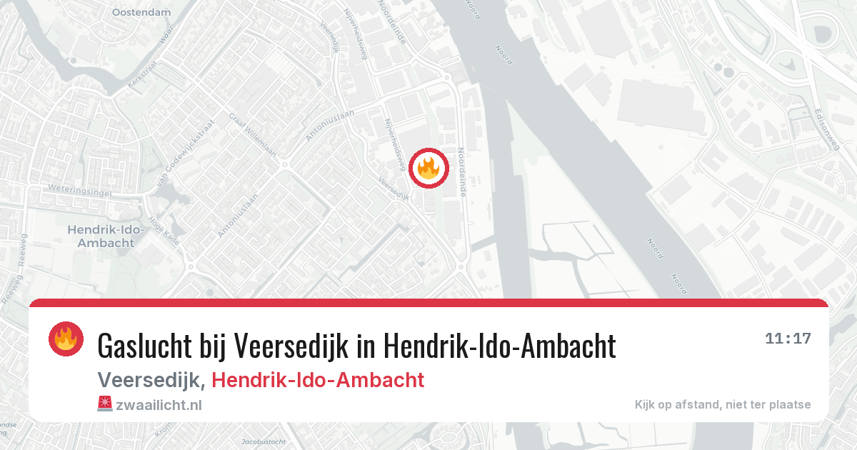 Gaslucht bij Veersedijk in Hendrik-Ido-Ambacht — 13 aug 2026