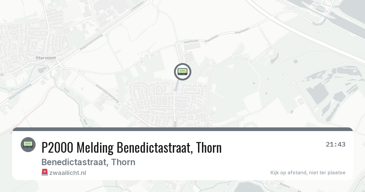 P2000 Melding Benedictastraat, Thorn — 25 jun 2026