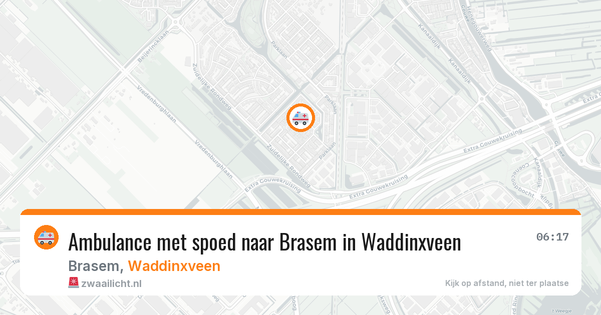 Ambulance met spoed naar Brasem in Waddinxveen — 1 aug 2026
