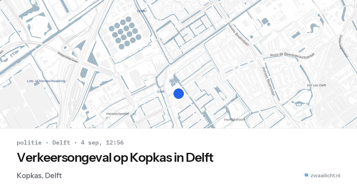 Verkeersongeval op Kopkas in Delft — 4 sep 2026