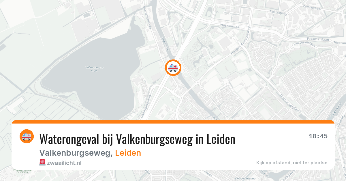 Waterongeval bij Valkenburgseweg in Leiden — 19 jun 2026