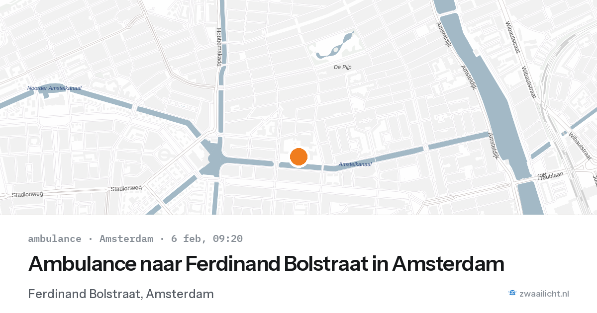 Ambulance naar Ferdinand Bolstraat in Amsterdam — 6 feb 2026