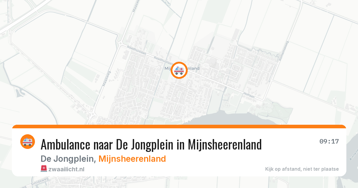 Ambulance naar De Jongplein in Mijnsheerenland — 5 aug 2026