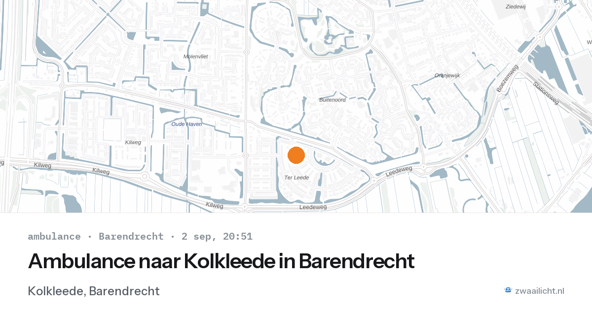 Ambulance naar Kolkleede in Barendrecht — 2 sep 2026
