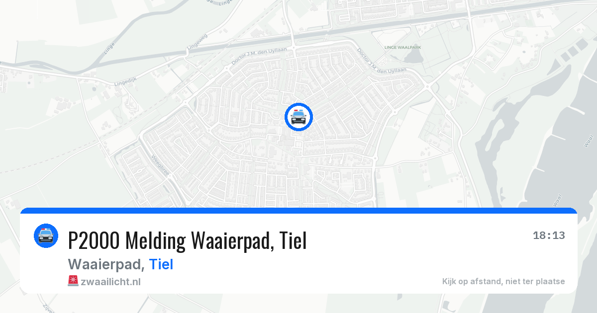 P2000 Melding Waaierpad, Tiel — 25 jun 2026