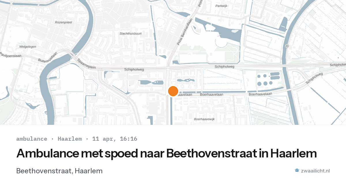 Ambulance met spoed naar Beethovenstraat in Haarlem — 11 apr 2026