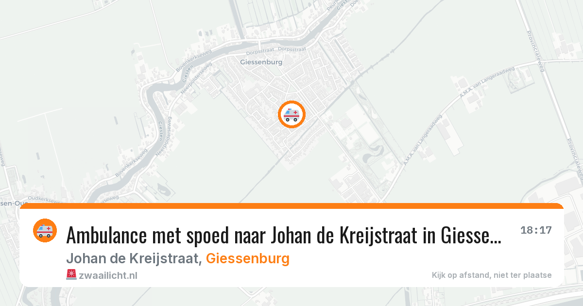 Ambulance met spoed naar Johan de Kreijstraat in Giessenburg — 2 mei 2026