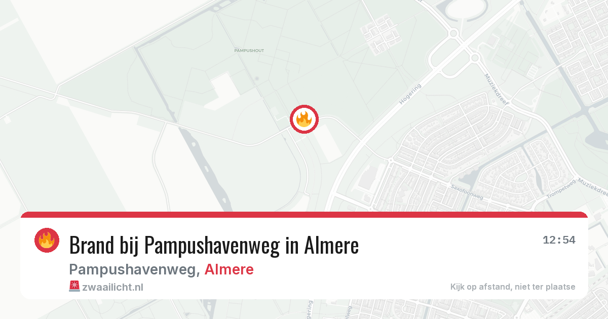 Brand bij Pampushavenweg in Almere — 23 jul 2026