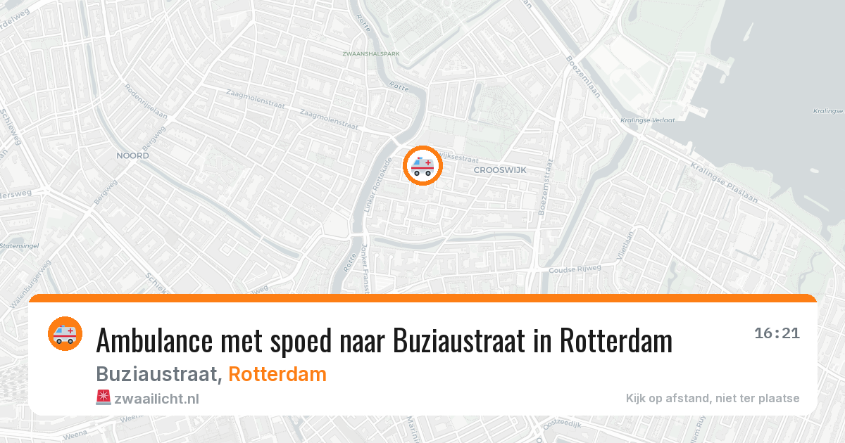 Ambulance met spoed naar Buziaustraat in Rotterdam — 10 mei 2026