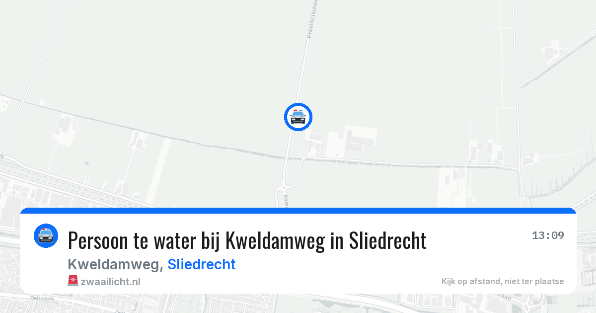 Persoon te water bij Kweldamweg in Sliedrecht — 7 jul 2026