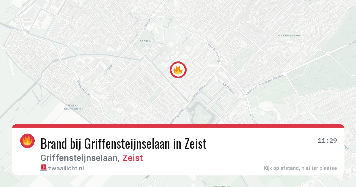 Brand bij Griffensteijnselaan in Zeist — 28 jun 2026