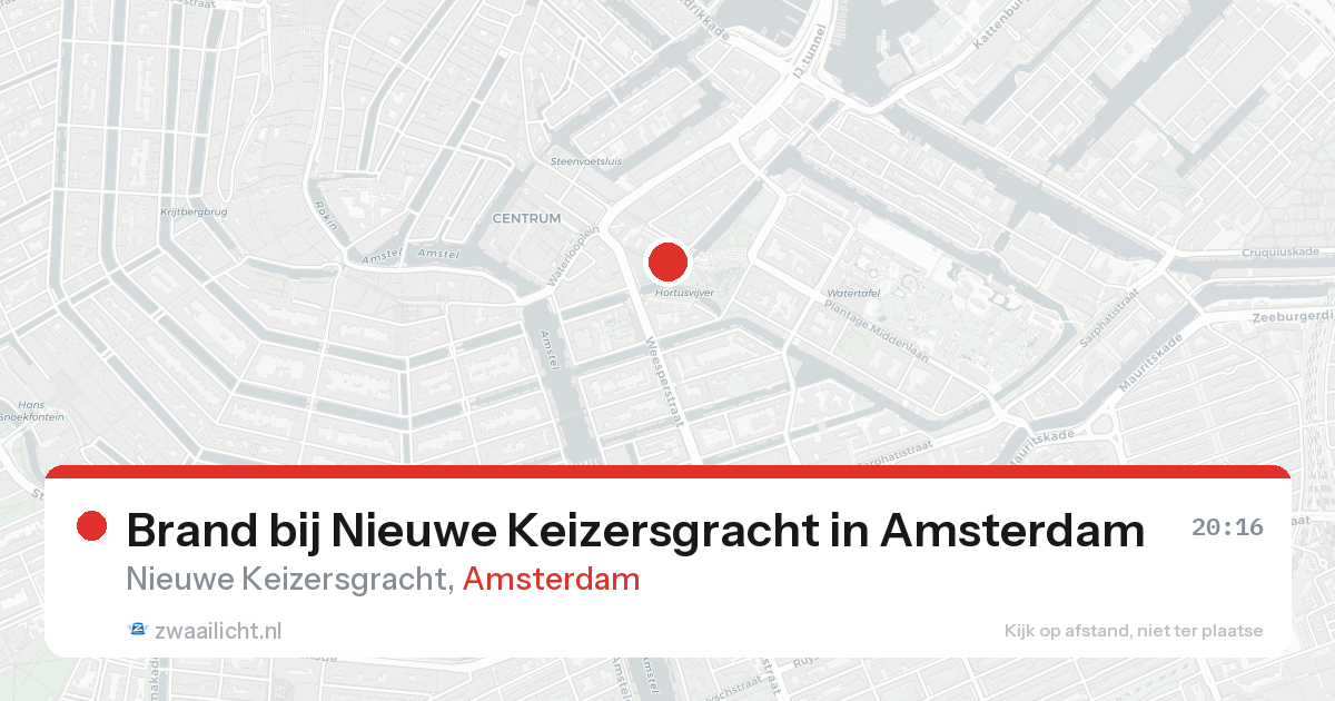Brand bij Nieuwe Keizersgracht in Amsterdam — 25 aug 2026