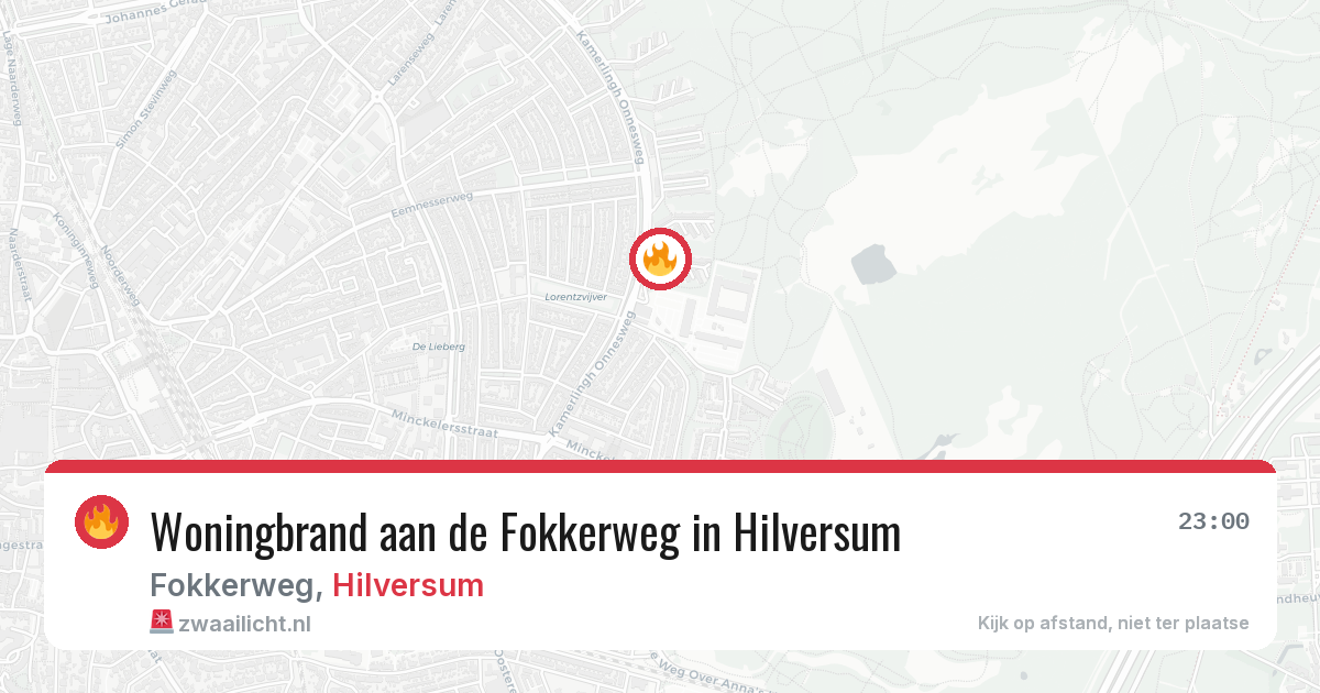 Woningbrand aan de Fokkerweg in Hilversum — 19 jun 2026