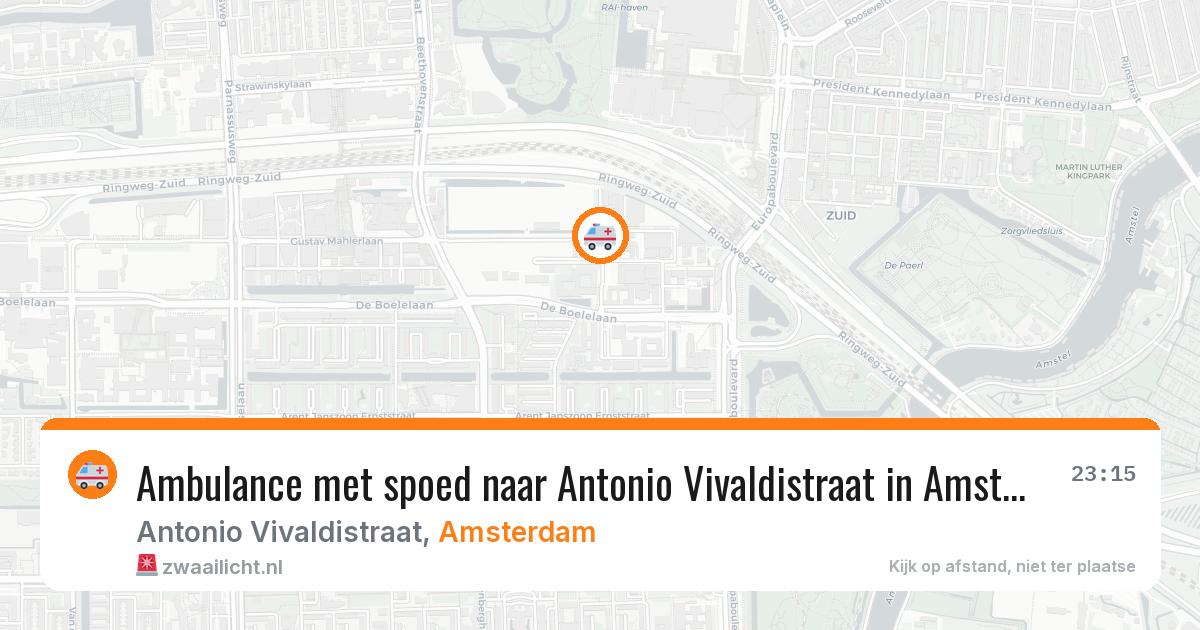 Ambulance met spoed naar Antonio Vivaldistraat in Amsterdam — 6 jun 2026