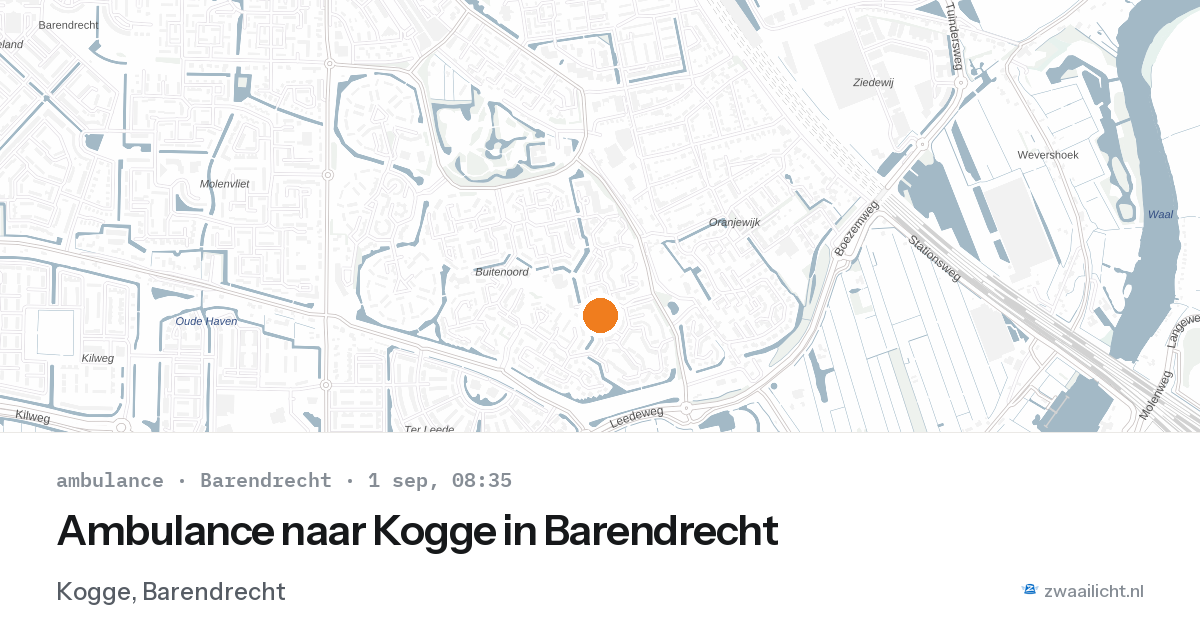 Ambulance naar Kogge in Barendrecht — 1 sep 2026