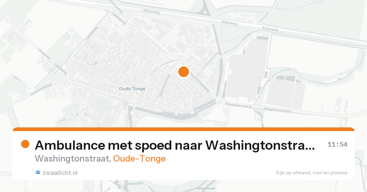 Ambulance met spoed naar Washingtonstraat in Oude-Tonge — 17 aug 2026