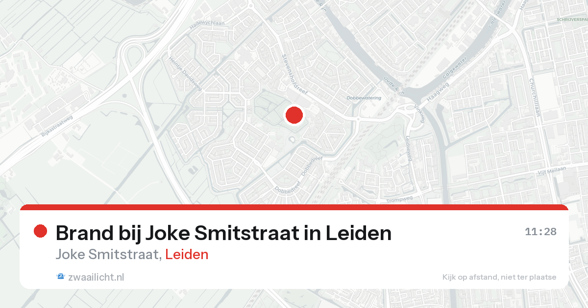 Brand bij Joke Smitstraat in Leiden — 24 aug 2026