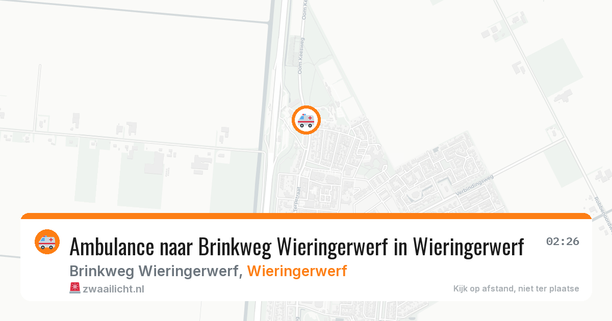 Ambulance naar Brinkweg Wieringerwerf in Wieringerwerf — 9 aug 2026