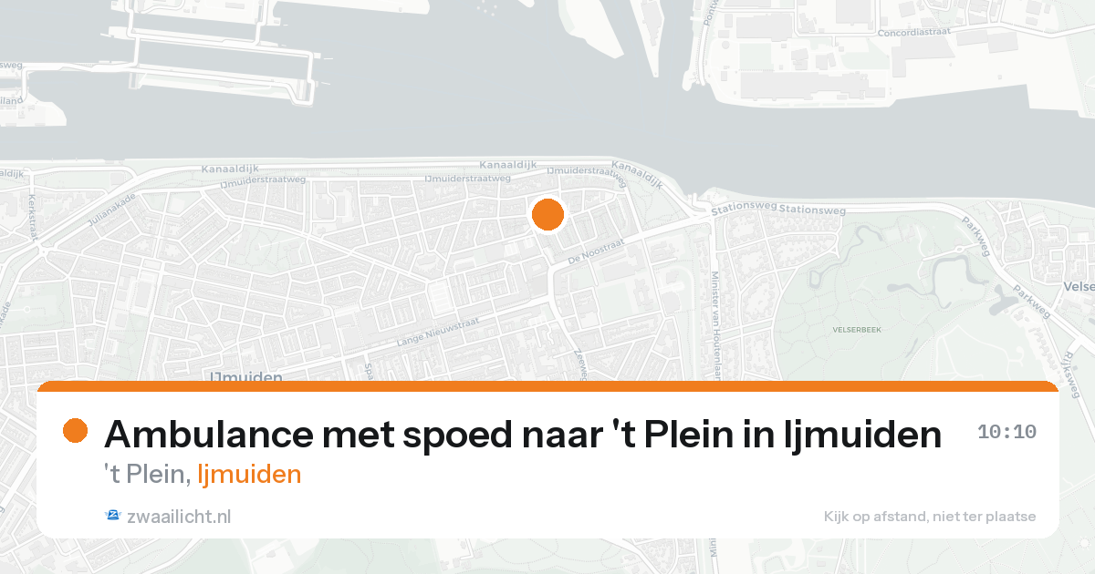 Ambulance met spoed naar 't Plein in Ijmuiden — 20 aug 2026