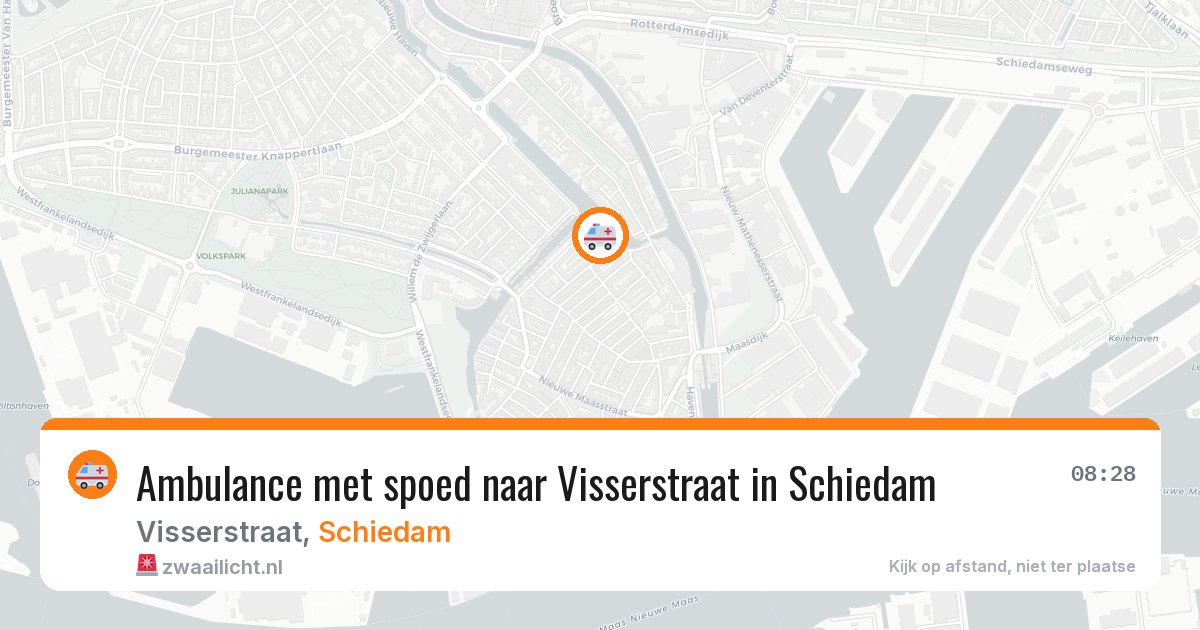 Ambulance met spoed naar Visserstraat in Schiedam — 12 aug 2026
