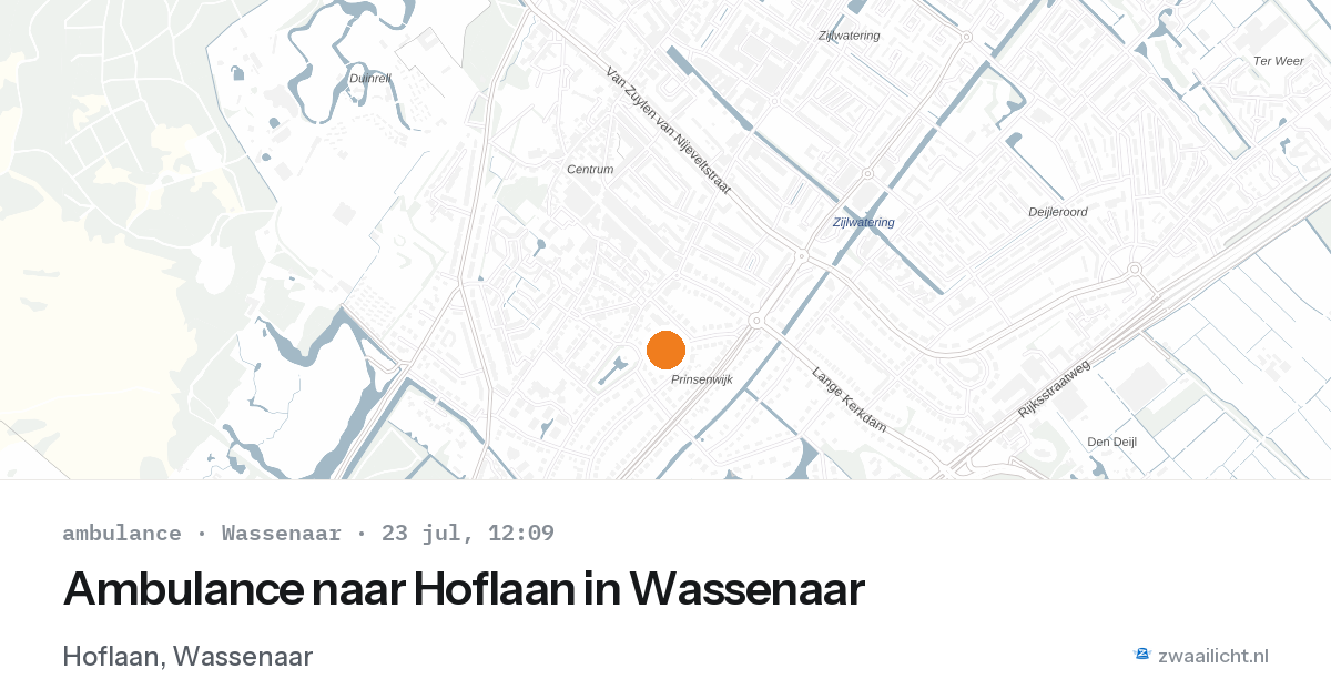 Ambulance naar Hoflaan in Wassenaar — 23 jul 2026