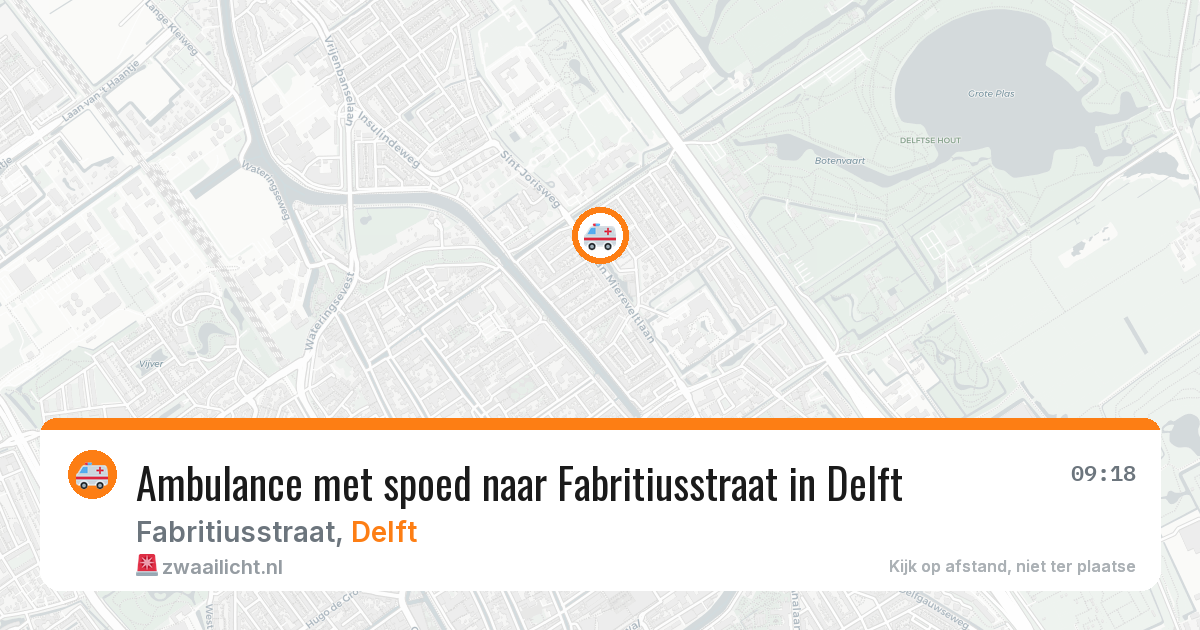 Ambulance met spoed naar Fabritiusstraat in Delft — 16 feb 2026