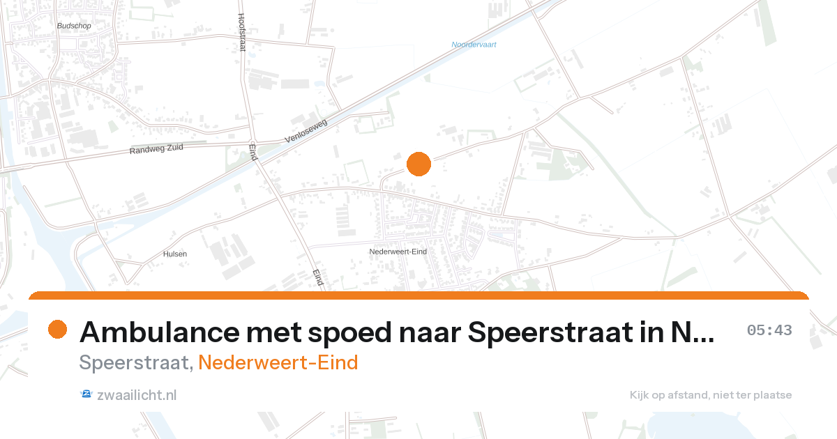Ambulance met spoed naar Speerstraat in Nederweert-Eind — 11 aug 2026