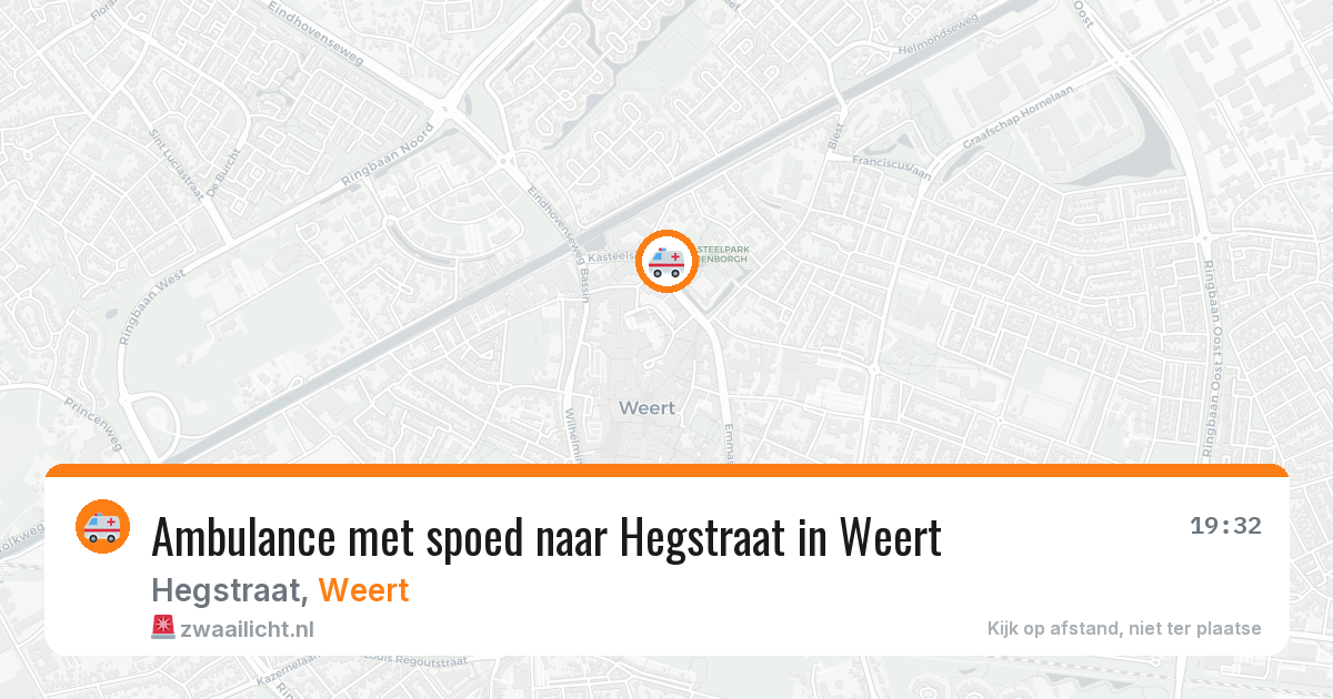 Ambulance met spoed naar Hegstraat in Weert — 16 jun 2026