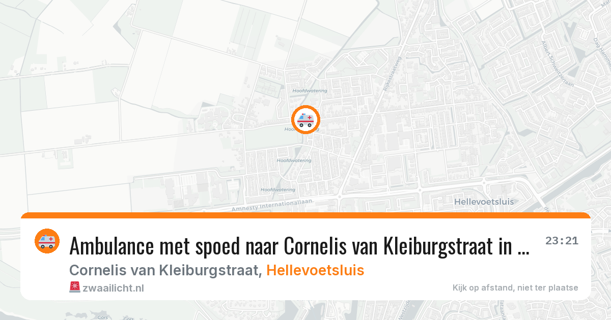 Ambulance met spoed naar Cornelis van Kleiburgstraat in Hellevoetsluis — 28 mrt 2026