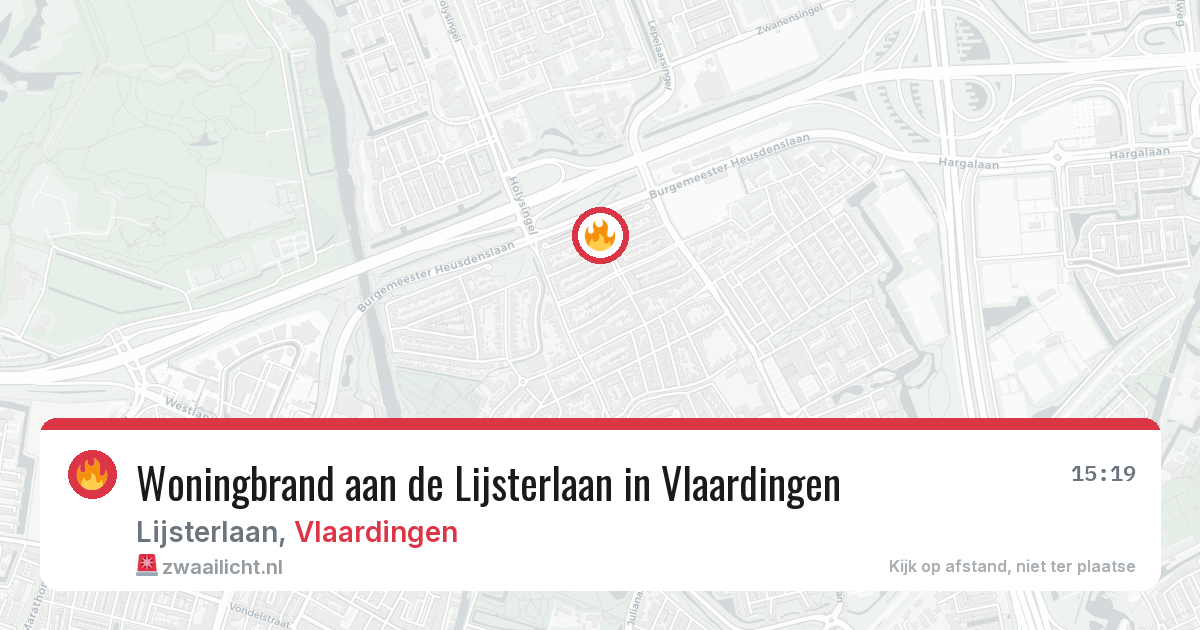 Woningbrand aan de Lijsterlaan in Vlaardingen — 7 jul 2026