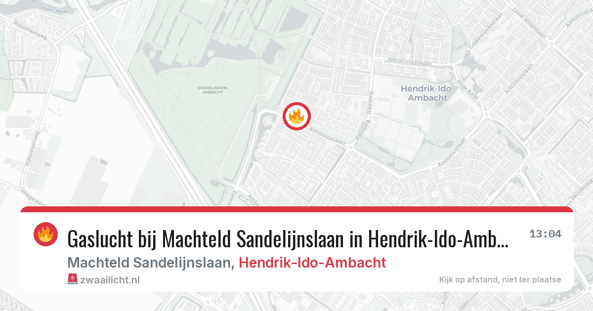 Gaslucht bij Machteld Sandelijnslaan in Hendrik-Ido-Ambacht — 24 jun 2026
