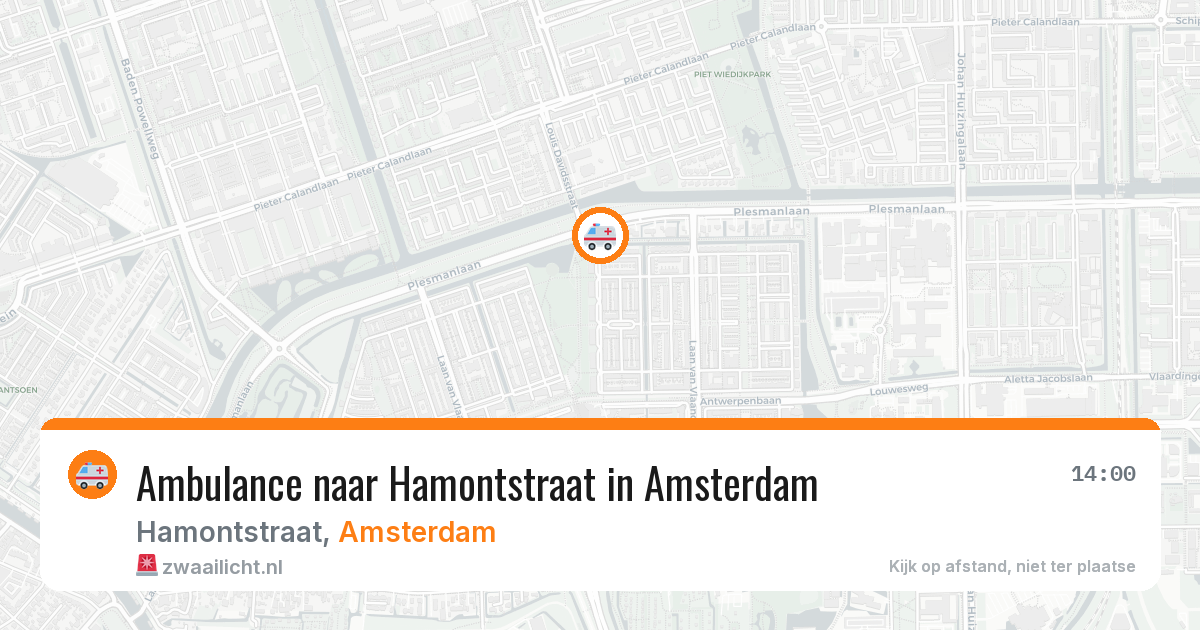 Ambulance naar Hamontstraat in Amsterdam — 11 aug 2026