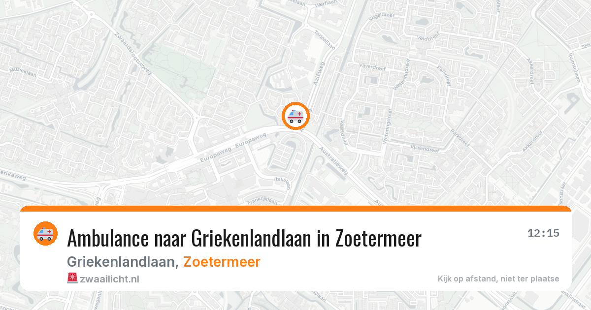 Ambulance naar Griekenlandlaan in Zoetermeer — 11 aug 2026