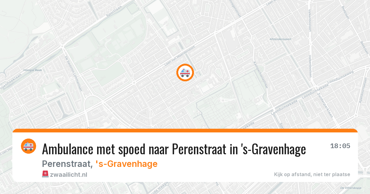 Ambulance met spoed naar Perenstraat in 's-Gravenhage — 3 aug 2026