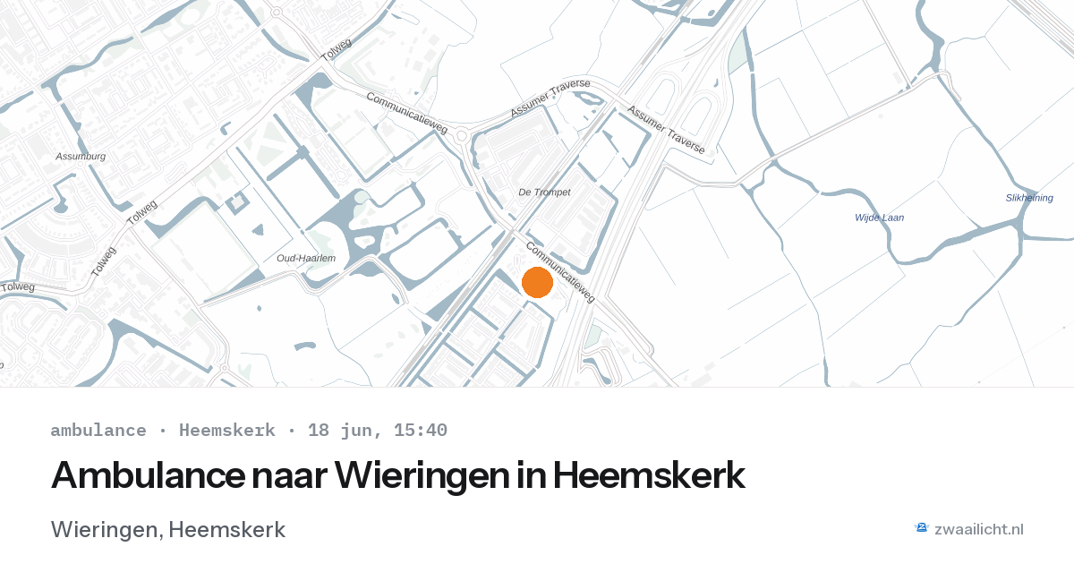 Ambulance naar Wieringen in Heemskerk — 18 jun 2026