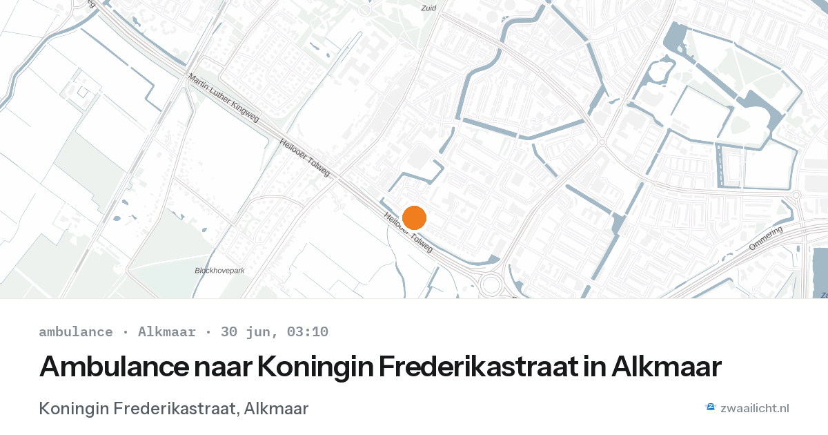 Ambulance naar Koningin Frederikastraat in Alkmaar — 30 jun 2026