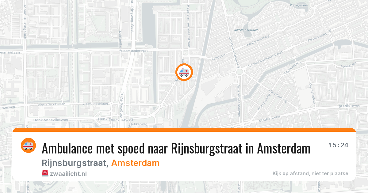 Ambulance met spoed naar Rijnsburgstraat in Amsterdam — 25 jul 2026