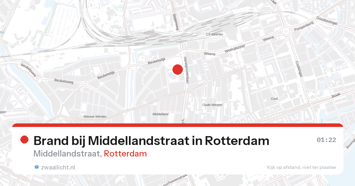 Brand bij Middellandstraat in Rotterdam — 27 aug 2026