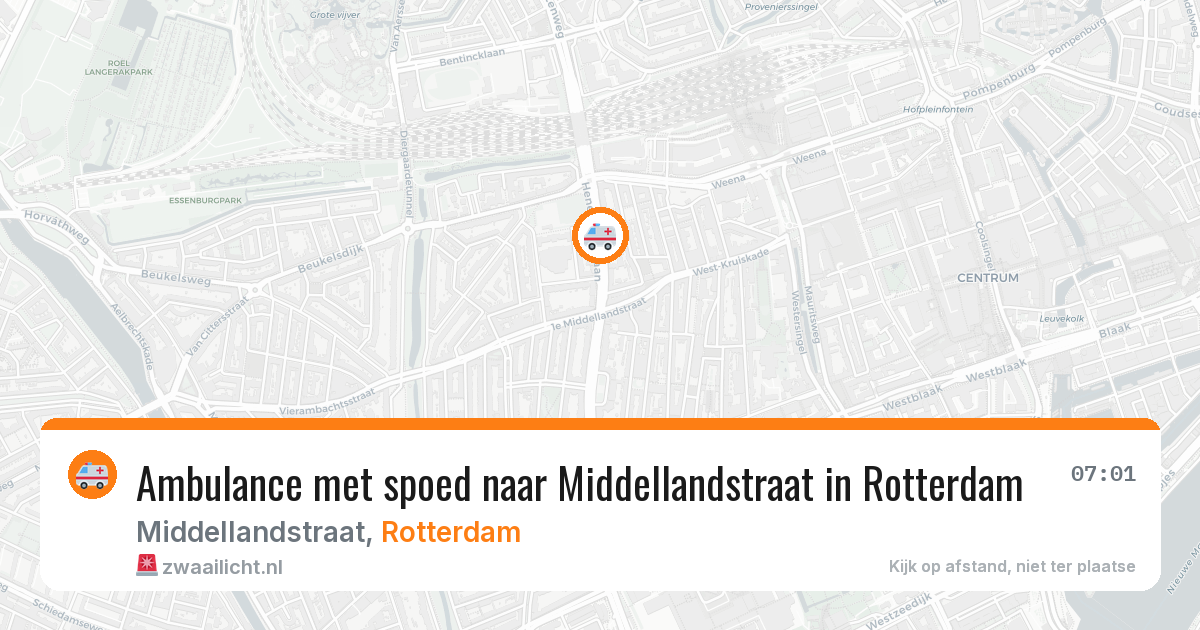 Ambulance met spoed naar Middellandstraat in Rotterdam — 22 feb 2026