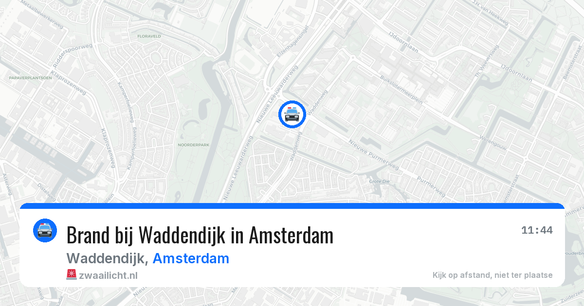 Brand bij Waddendijk in Amsterdam — 19 mrt 2026