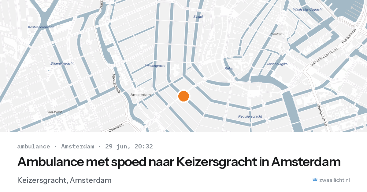 Ambulance met spoed naar Keizersgracht in Amsterdam — 29 jun 2026